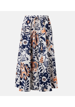 La DoubleJ Printed satin midi skirt