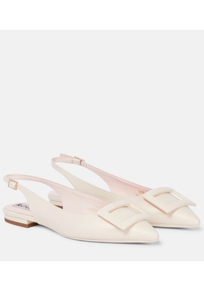 Roger Vivier Gommettine leather slingback flats
