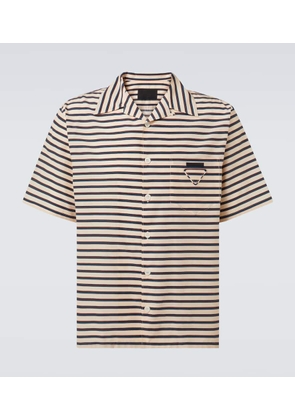 Prada Striped cotton bowling shirt