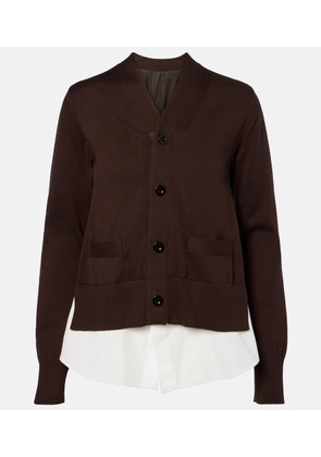 Sacai Layered cotton cardigan