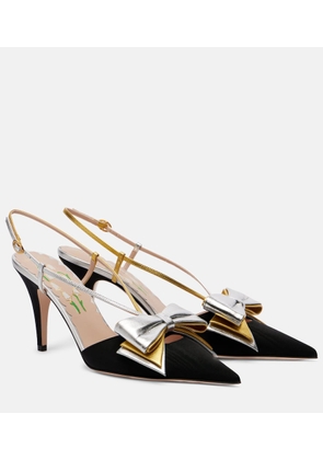 Valentino Garavani Bowow 85 moire slingback pumps