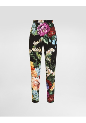 Dolce & Gabbana Flower Bouquet-print Charmeuse Pants - Woman Pants And Shorts Print 42