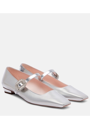 Roger Vivier Belle Vivier 25 metallic leather ballet flats