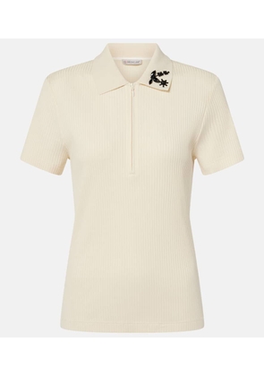 Moncler Cotton-blend polo sweater