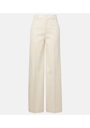 Moncler High-rise cotton wide-leg pants