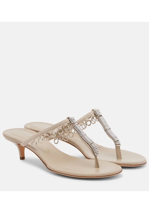 Christopher Esber Pierced embellished leather thong sandals