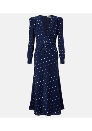 Alessandra Rich Polka-dot silk midi dress