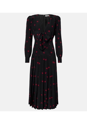 Alessandra Rich Bow-detail printed silk midi dress