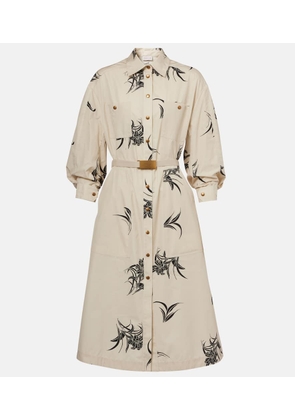 Moncler Floral cotton poplin shirt dress