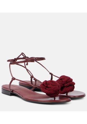 Magda Butrym Floral-applique leather sandals