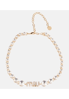 Miu Miu Logo crystal-embellished necklace
