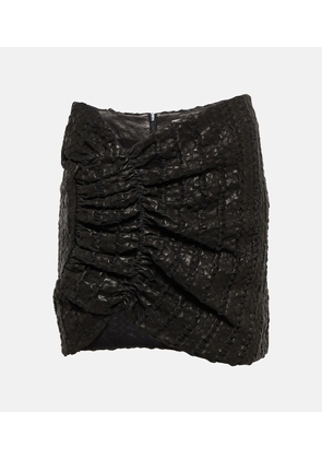 The Mannei Wishaw ruched leather miniskirt
