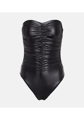 Karla Colletto Basics ruched bandeau swimsuit