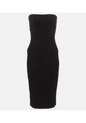 Norma Kamali Strapless jersey-blend midi dress