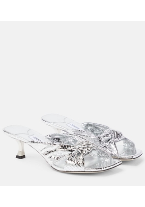 Jimmy Choo Avenue 50 snake-effect leather mules