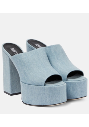 Paris Texas Sasha denim platform mules