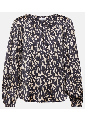 Velvet Kade printed satin blouse