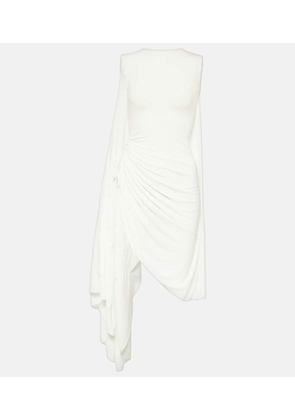 Alaia Asymmetric draped jersey minidress
