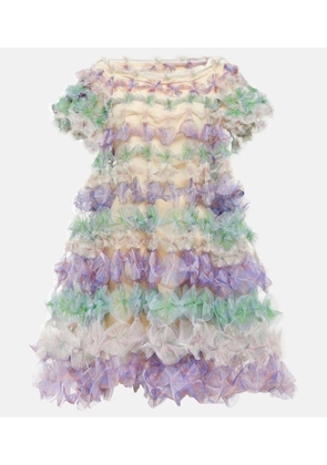 Susan Fang Tiered off-shoulder tulle midi dress