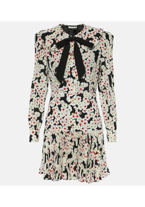 Alessandra Rich Floral bow-detail silk minidress