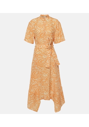 Stella McCartney Printed asymmetric silk midi dress