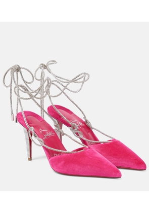 Christian Louboutin Astrid Lace Strass 85 velvet pumps