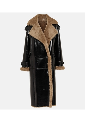 The Mannei Jordan shearling-trimmed leather coat