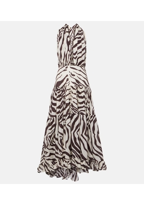 Alexandra Miro Marie Rose zebra-print cotton maxi dress
