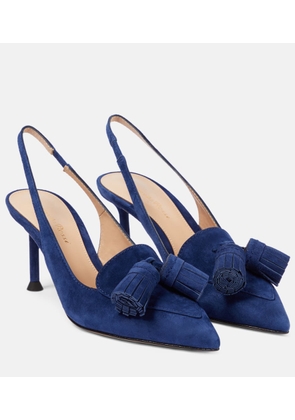 Gianvito Rossi Embellished suede slingback pumps