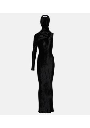 Alaia Hooded asymmetric gown