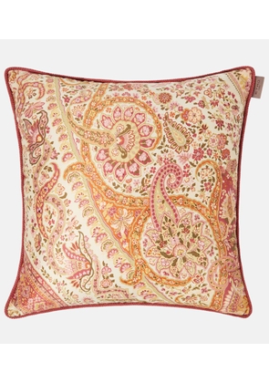 Etro Embroidered cotton cushion