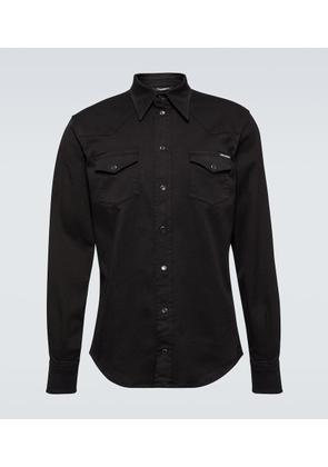 Dolce&Gabbana Embroidered cotton-blend shirt