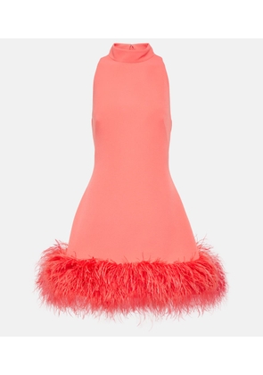 Safiyaa Ratana feather-trimmed crepe minidress