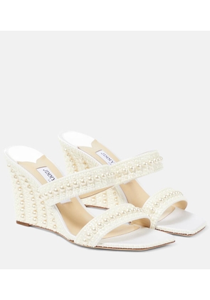 Jimmy Choo Bridal Sacoria 85 embellished wedge mules