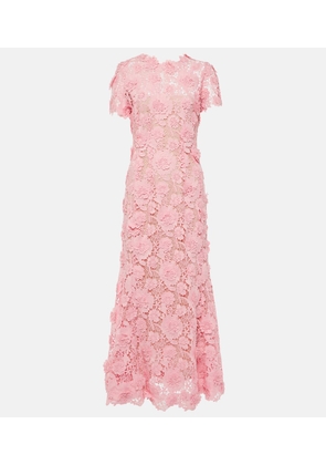 Oscar de la Renta Floral lace midi dress