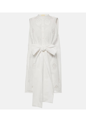 Erdem Embroidered cotton-blend minidress