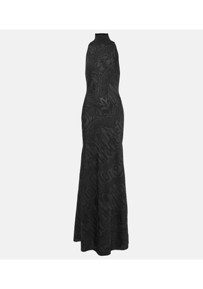 Alaia Patterned turtleneck gown