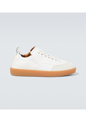 Dries Van Noten Suede-trimmed leather sneakers