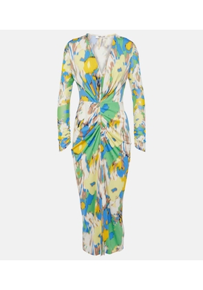 Diane von Furstenberg Hades printed ruched jersey midi dress
