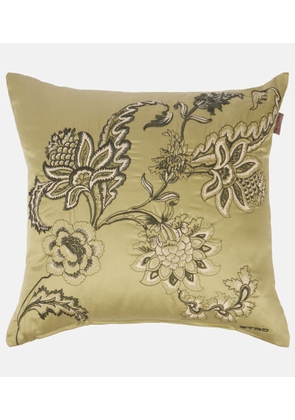 Etro Embroidered cotton satin cushion