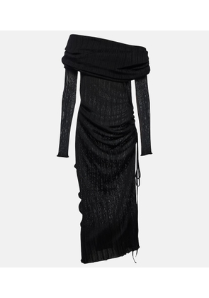Alaia Draped off-shoulder maxi dress