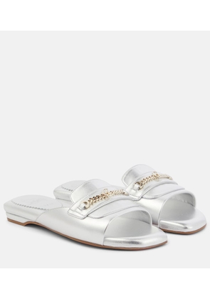 Christian Louboutin Miss MJ metallic leather mules