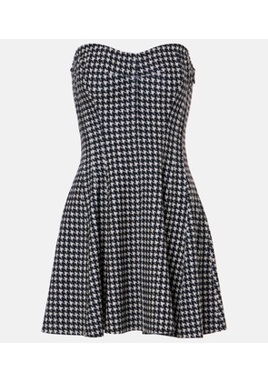 Norma Kamali Strapless Grace houndstooth minidress