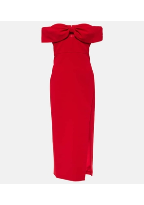 Self-Portrait Bow-detail crepe midi dress