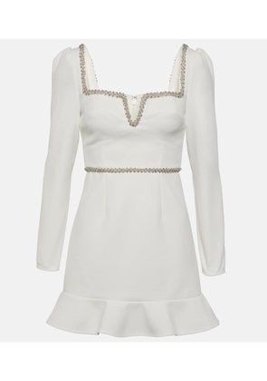 Self-Portrait Crystal-embellished crepe minidress