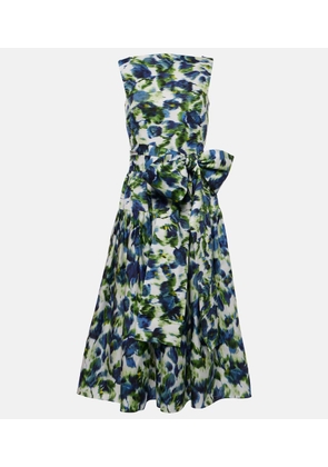 Erdem Floral bow-detail cotton midi dress
