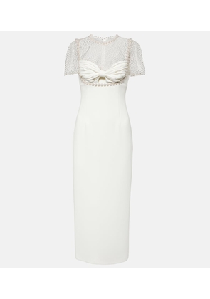 Self-Portrait Bridal embellished crepe midi dress