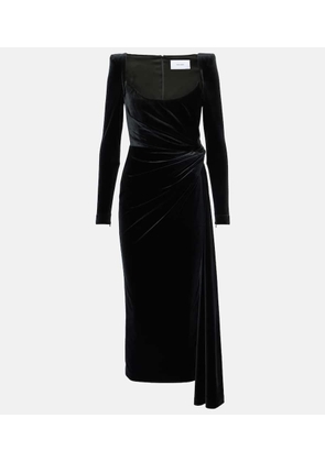 Alex Perry Draped velvet midi dress