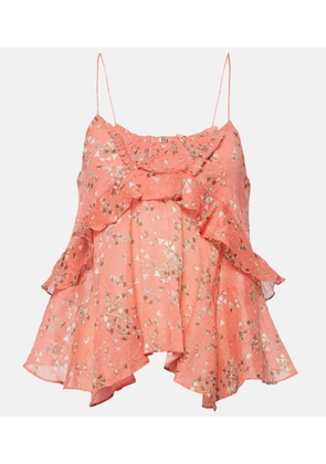 Isabel Marant Anissa floral cotton and silk tank top