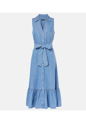 Veronica Beard Edwina belted denim midi dress